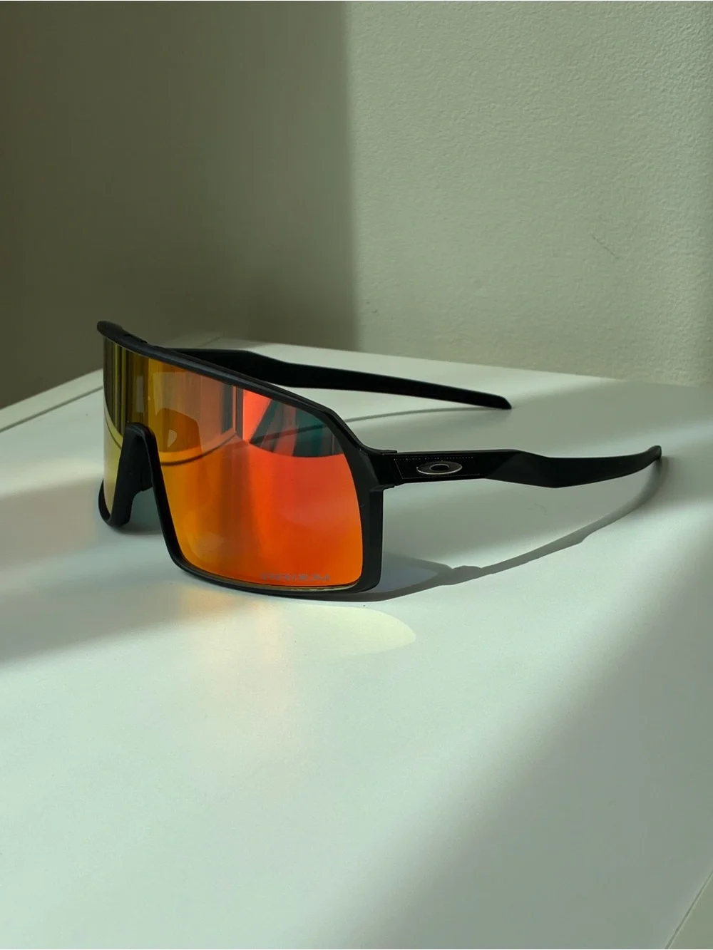 Oakley Sutro Sunglasses with Red Orange lenses and black frame